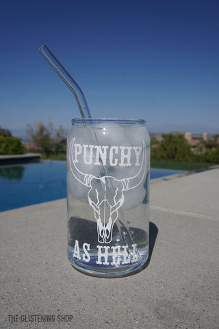 Punchy As Hell Glass Cup